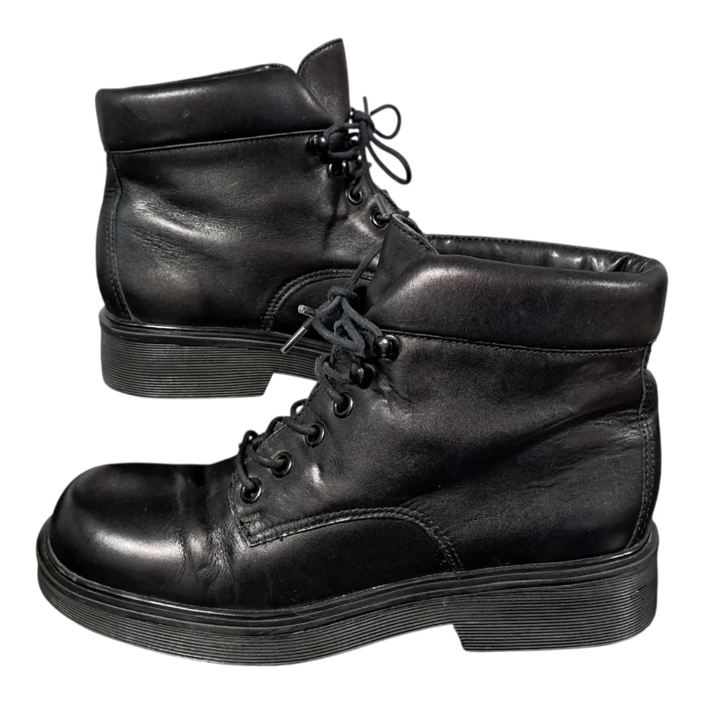 NINE‎ WEST Cloud Nine Black Leather Boots, Women's Size 6